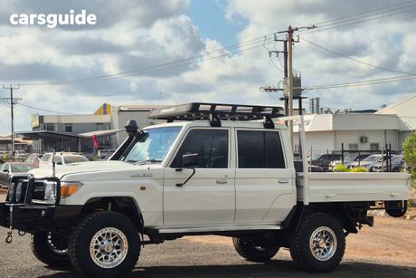 White 2019 Toyota Landcruiser Double Cab Chassis Workmate (4X4)