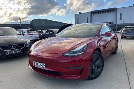 Red 2019 Tesla Model 3 Sedan Performance