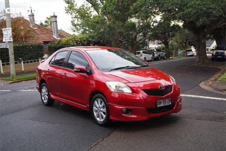 Red 2011 Toyota Yaris Sedan Yrx