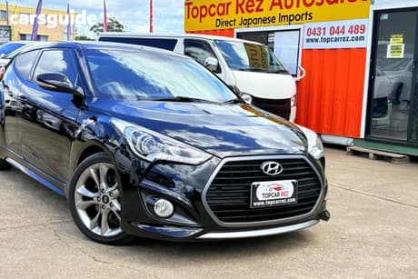 Black 2016 Hyundai Veloster Coupe Sr Turbo Blue Interior
