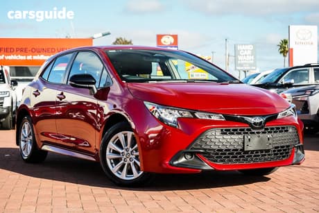 Red 2025 Toyota Corolla Sedan Ascent Sport Hev