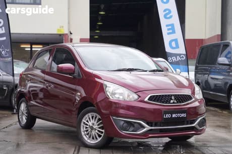 Burgundy 2016 Mitsubishi Mirage Hatchback Es