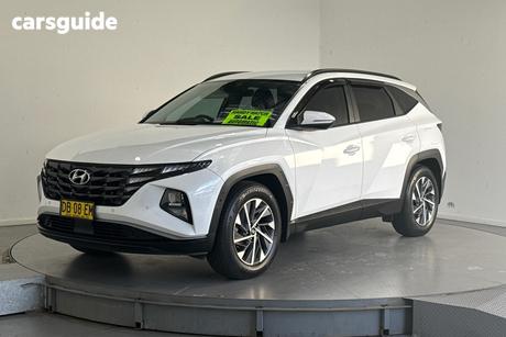 White 2021 Hyundai Tucson Wagon Elite (Awd)