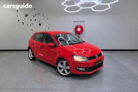 Red 2013 Volkswagen Polo Hatch 77 TSI COMFORTLINE 6R MY14