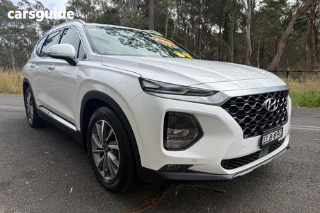 White 2020 Hyundai Santa FE Wagon Elite Crdi (Awd)