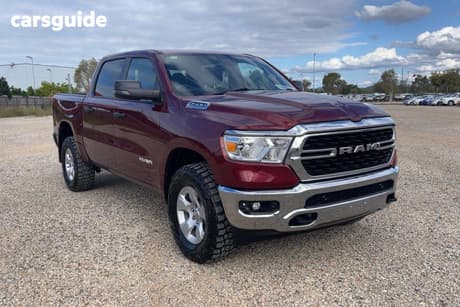 Red 2023 RAM 1500 Crew Cab Utility Big Horn (5-7 Tub) Mhev (4X4)