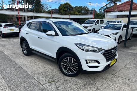 White 2020 Hyundai Tucson Wagon Elite (Awd) Black Int