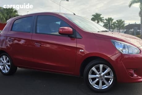 Red 2013 Mitsubishi Mirage Hatchback Ls
