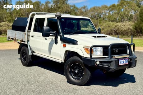 White 2018 Toyota Landcruiser Double Cab Chassis Workmate (4X4)