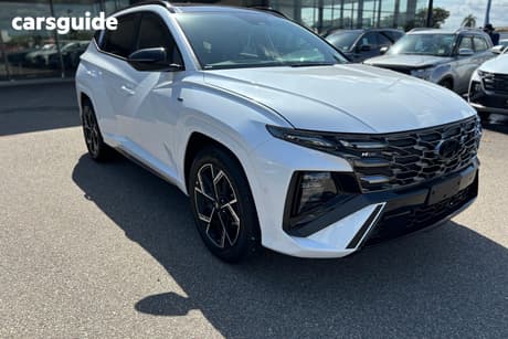 White 2026 Hyundai Tucson Wagon Premium N Line Hybrid (Awd)