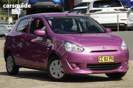Pink 2013 Mitsubishi Mirage Hatchback Es