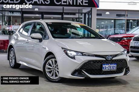 White 2023 Toyota Corolla Hatchback Ascent Sport Hybrid