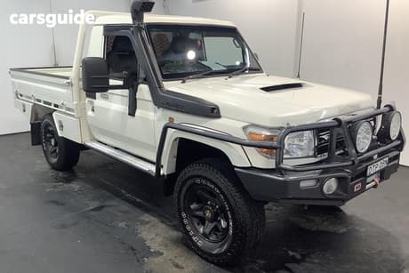 White 2012 Toyota Landcruiser Cab Chassis Workmate (4X4)