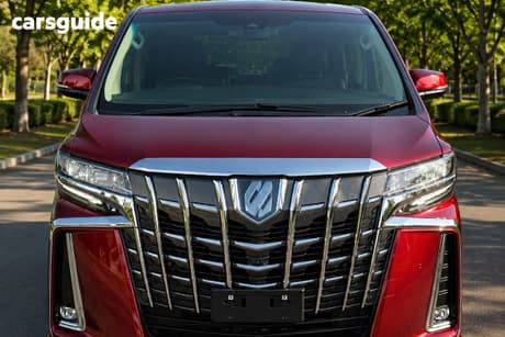 Burgundy 2021 Toyota Alphard Commercial