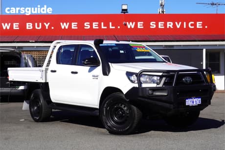 White 2021 Toyota Hilux Double Cab Chassis Sr (4X4)