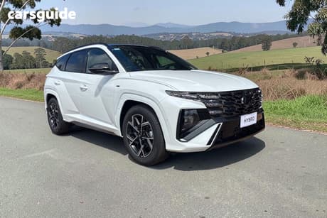 White 2026 Hyundai Tucson Wagon Premium N Line Hybrid (Awd)