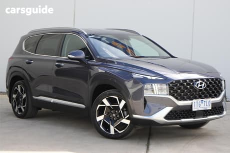 Blue 2021 Hyundai Santa FE Wagon Elite Crdi (Awd)