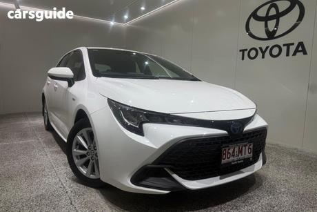 White 2025 Toyota Corolla Hatchback Ascent Sport Hybrid