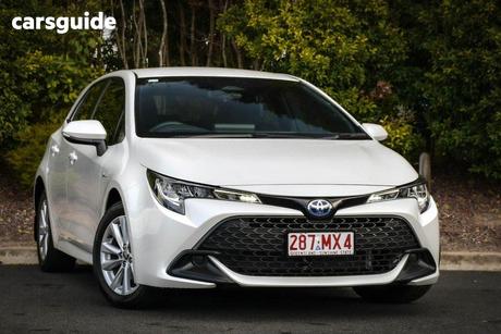 White 2025 Toyota Corolla Hatchback Ascent Sport Hybrid