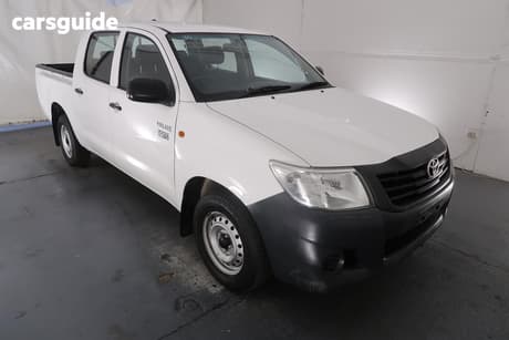 White 2014 Toyota Hilux Dual Cab Pick-up Workmate