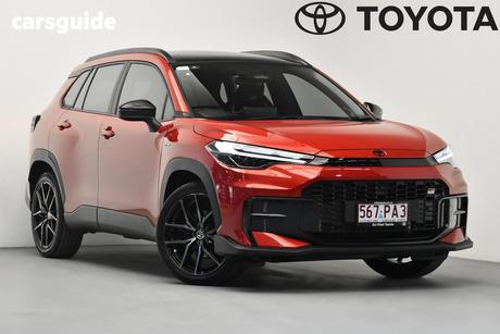 Red 2025 Toyota Corolla Cross Wagon Atmos Awd Hybrid