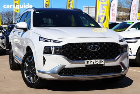 White 2023 Hyundai Santa FE Wagon Highlander Hev (7 Seat)