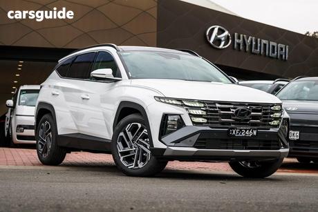 White 2026 Hyundai Tucson Wagon Premium Hybrid (Awd)