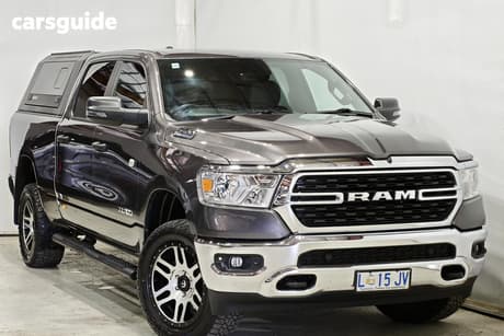 Grey 2023 RAM 1500 Crew Cab Utility Big Horn (6-4 Tub) Mhev (4X4)