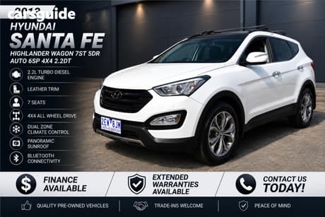 White 2013 Hyundai Santa FE Wagon Highlander Crdi (4X4)