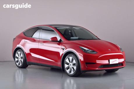 Red 2022 Tesla Model Y Wagon Rear-Wheel Drive