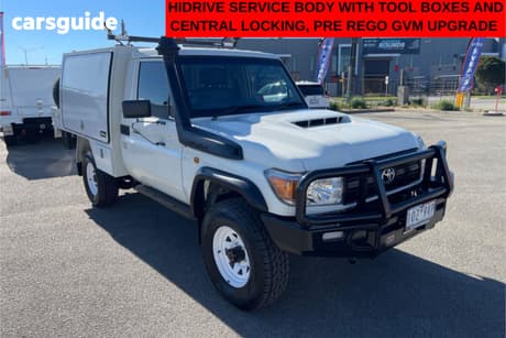 White 2019 Toyota Landcruiser Cab Chassis Workmate (4X4)