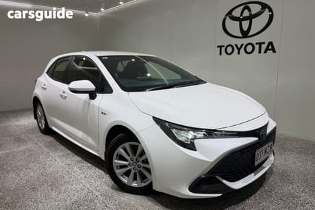 White 2025 Toyota Corolla Hatchback Ascent Sport Hybrid