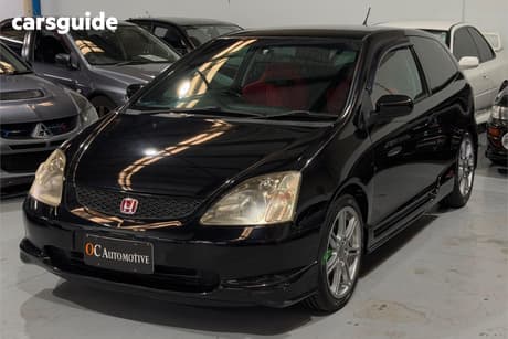 Black 2002 Honda Civic Hatchback Type R
