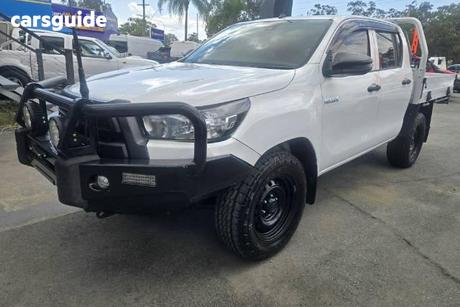 White 2021 Toyota Hilux Double Cab Chassis Workmate (4X4)