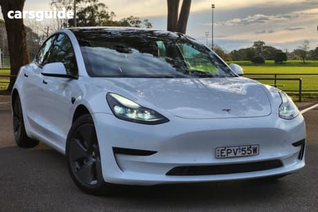 White 2021 Tesla Model 3 Sedan Standard Range Plus Rwd