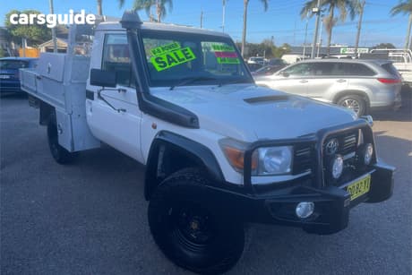 White 2012 Toyota Landcruiser Cab Chassis Workmate (4X4)