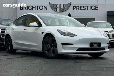 White 2021 Tesla Model 3 Sedan Standard Range Plus Rwd