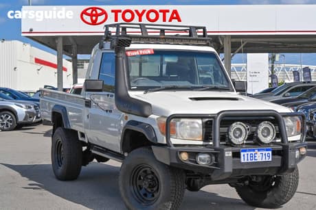 White 2011 Toyota Landcruiser Cab Chassis Workmate (4X4)