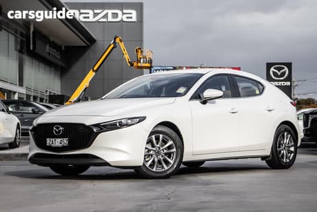 White 2025 Mazda 3 Hatchback G20 Pure