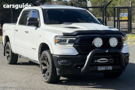 White 2020 RAM 1500 Crew Cab Utility Laramie (4X4) With Rambox