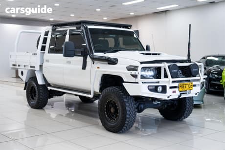 White 2019 Toyota Landcruiser Double Cab Chassis Workmate (4X4)