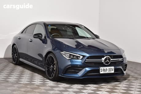 Blue 2021 Mercedes-Benz CLA35 Coupe 4Matic