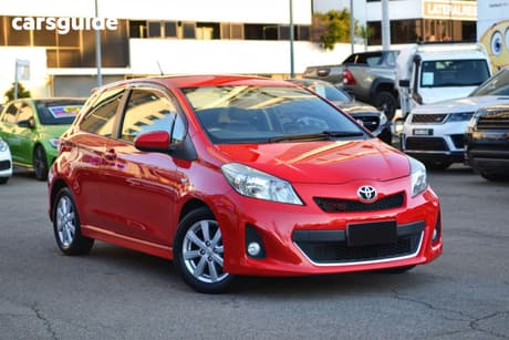 Red 2012 Toyota Yaris Hatchback Zr