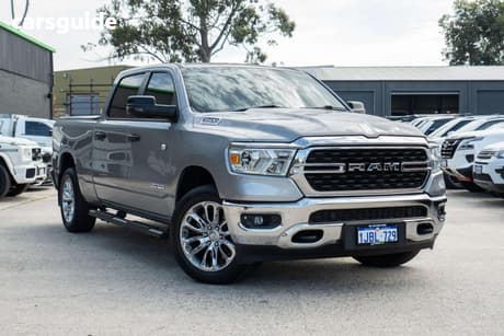 Silver 2023 RAM 1500 Crew Cab Utility Big Horn (6-4 Tub) Mhev (4X4)