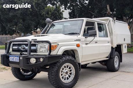 White 2018 Toyota Landcruiser Double Cab Chassis Gxl (4X4)