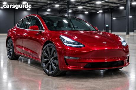 Red 2022 Tesla Model 3 Sedan Rear-Wheel Drive