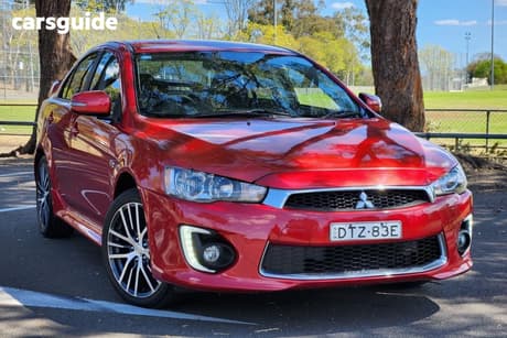 Red 2017 Mitsubishi Lancer Sedan Gsr