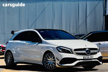 White 2017 Mercedes-Benz A45 Hatchback 4Matic (Fuel Efficient)