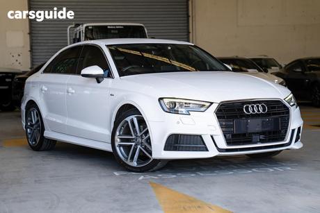 White 2019 Audi A3 Sedan 35 Tfsi S Line Plus