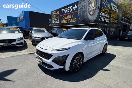 White 2022 Hyundai Kona Wagon N Line Premium Srf (Awd)